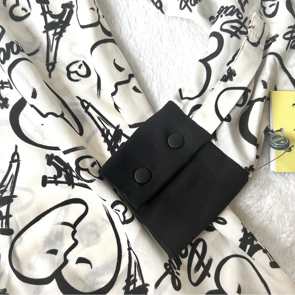 NWT Catherine Malandrino for Designation Love Paris Chiffon Button Down Shirt XS - Picture 4 of 9